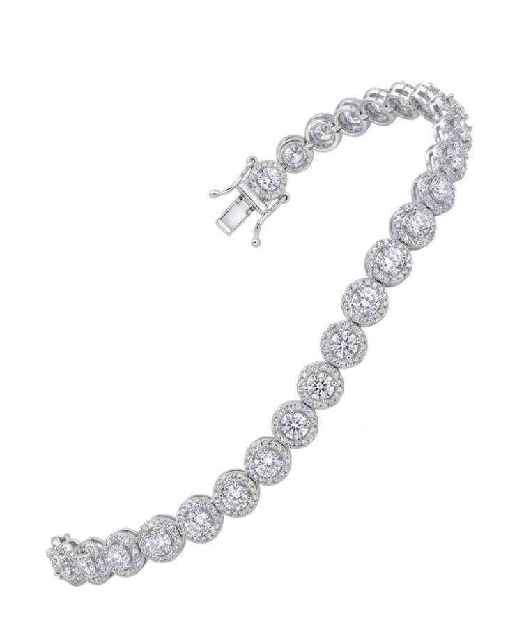 elegant ladies silver bracelet 7 inch