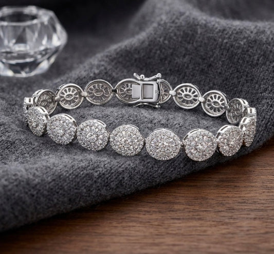 925 Sterling Silver Fancy Bracelet for Women | Elegant Ladies Bracelet 7” #a8