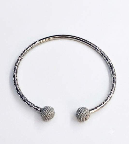 Sterling Silver plated steel West Indian Bangle ( 11.7 grams) never tarnish/a2