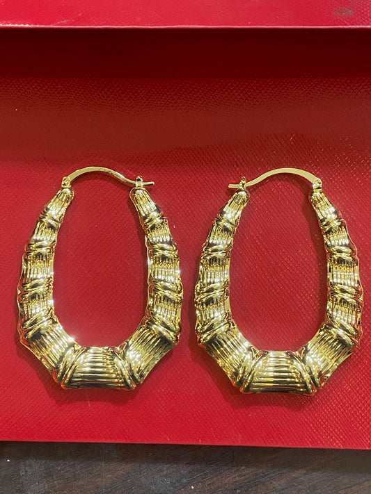 oval earring bamboo/a5