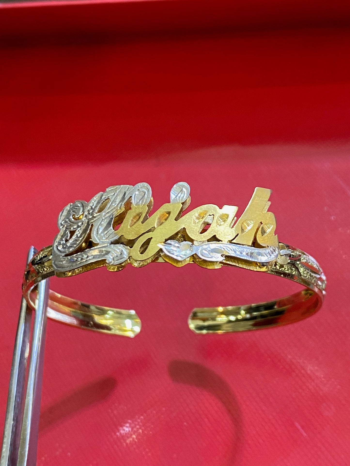 personalized name bangle bracelet