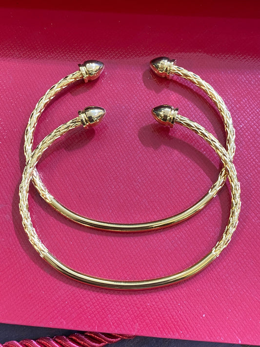 west indian bangles gold color never tarnish guarantee 7 to 7.5 inch wrist /cone head