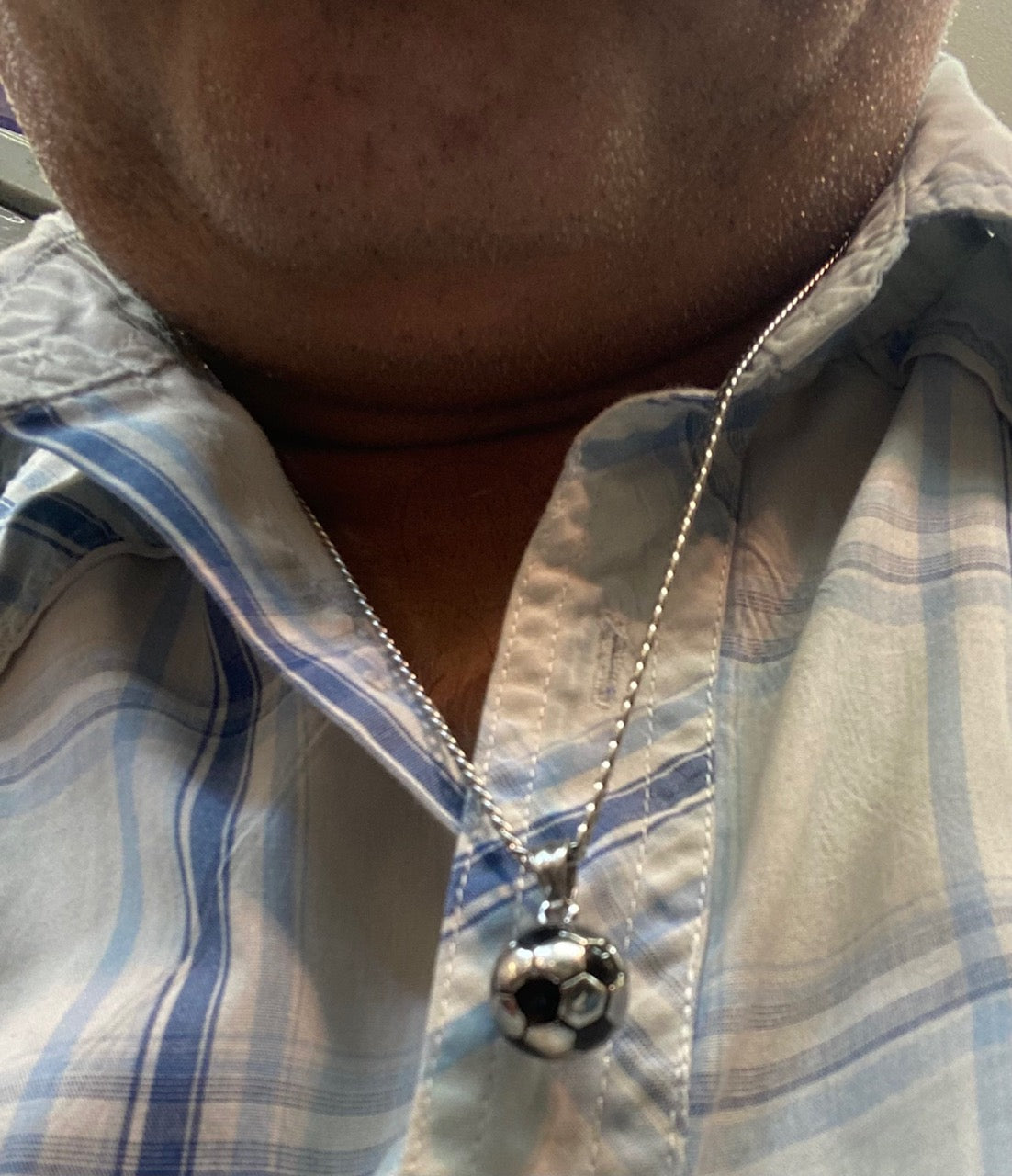 Silver Soccer Ball Necklace, Football, Fifa Pendant Futball - MLS, World Cup