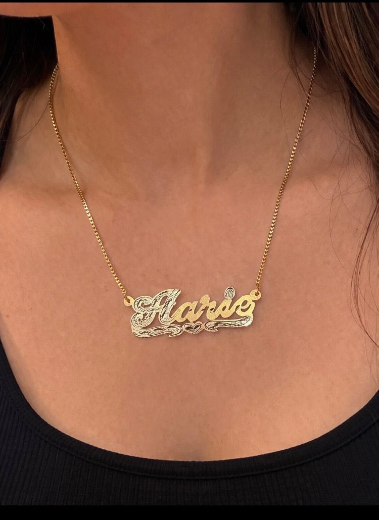 personalized name necklace with heart