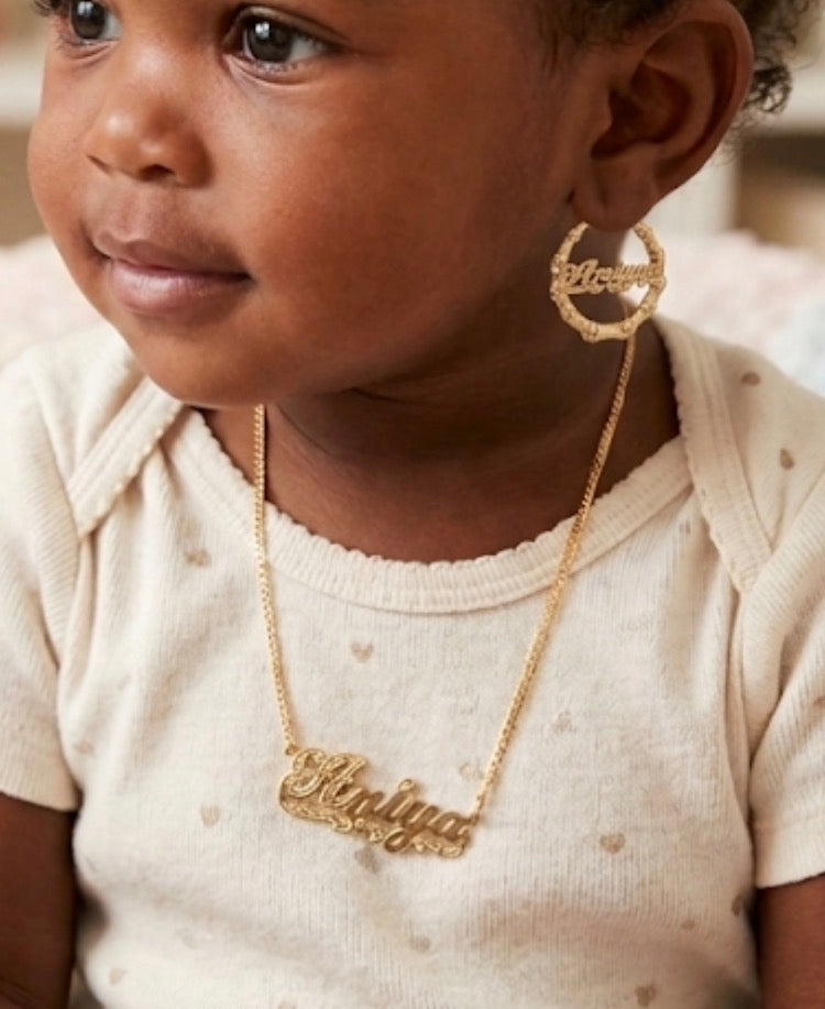 Custom bamboo name necklace for kids