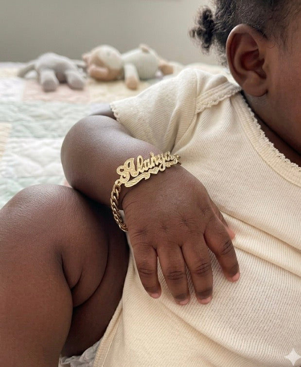 Infant name bracelet personalized gift
