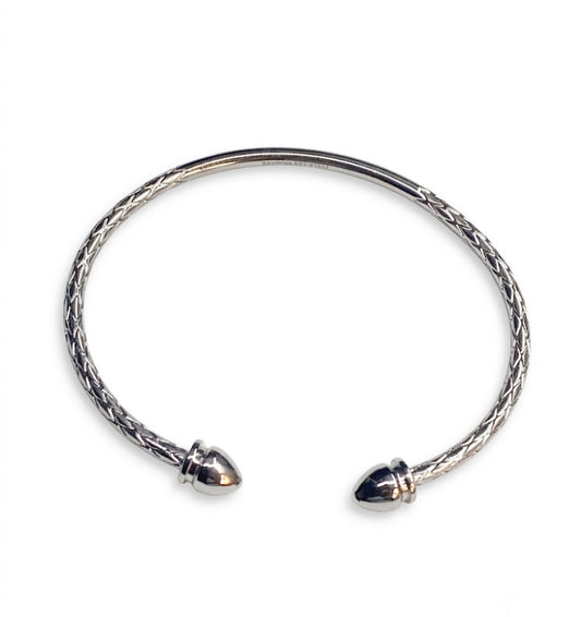 Sterling Silver plated steel West Indian Bangle ( 11.7 grams) never tarnish