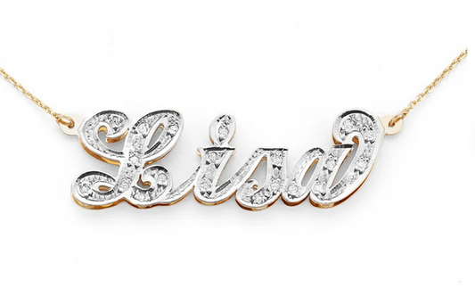 10K-14K Personalized Name Necklace 3D Double plated for retail store #a4