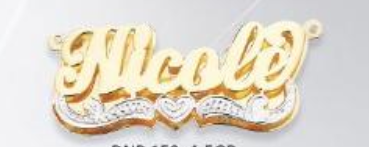 10K-14K Personalized Name Necklace 3D Double plated for retail store #a7