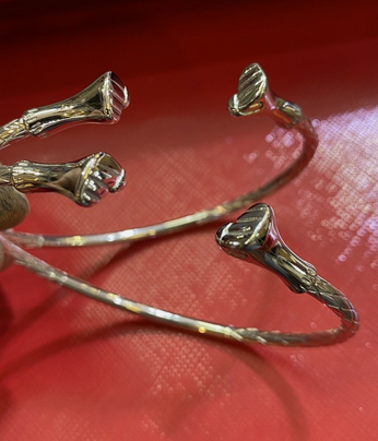 Sterling Silver plated steel West Indian Bangle ( 12.4grams)fiest