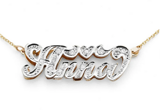 10K-14K Personalized Name Necklace 3D Double plated for retail store #a2