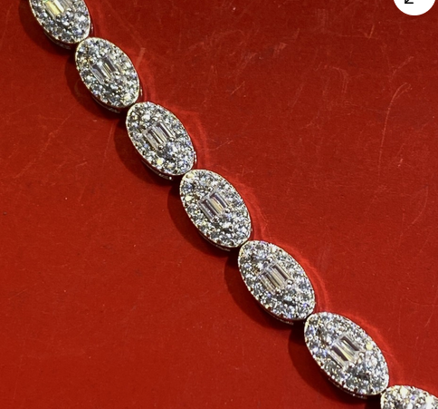 Women's Solid 925 Sterling Silver CZ Tennis Bracelet fancy /a1