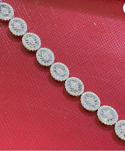 Women's Solid 925 Sterling Silver 7.5 Inch CZ Tennis Bracelet fancy /z1