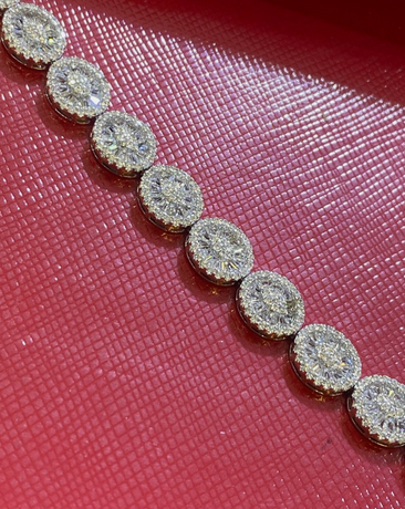 Women's Solid 925 Sterling Silver 7.5 Inch CZ Tennis Bracelet fancy /z1