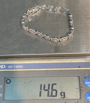 Women's Solid 925 Sterling Silver 7.5 Inch CZ Tennis Bracelet fancy /z1