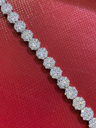 Women's Solid 925 Sterling Silver 7.5 Inch CZ Tennis Bracelet fancy /z2