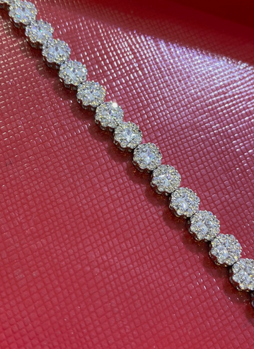 Women's Solid 925 Sterling Silver 7.5 Inch CZ Tennis Bracelet fancy /z2