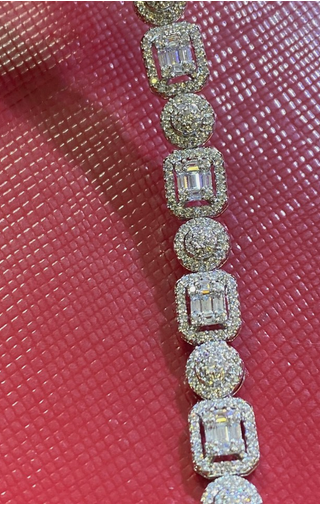 Women's Solid 925 Sterling Silver 7.5 Inch CZ Tennis Bracelet fancy /z3