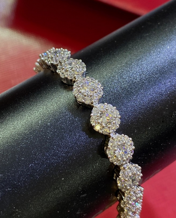 Women's Solid 925 Sterling Silver 7.5 Inch CZ Tennis Bracelet fancy /z4