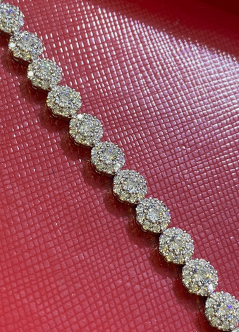 Women's Solid 925 Sterling Silver 7.5 Inch CZ Tennis Bracelet fancy /z4