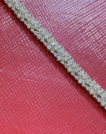 Women's Solid 925 Sterling Silver 7.5 Inch CZ Tennis Bracelet fancy /z5