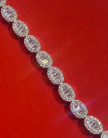 Women's Solid 925 Sterling Silver CZ Tennis Bracelet fancy /a2