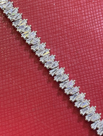 Women's Solid 925 Sterling Silver 7.5 Inch CZ Tennis Bracelet fancy /z8