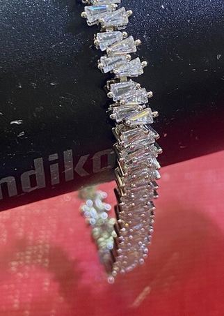 Women's Solid 925 Sterling Silver 7.5 Inch CZ Tennis Bracelet fancy /z8