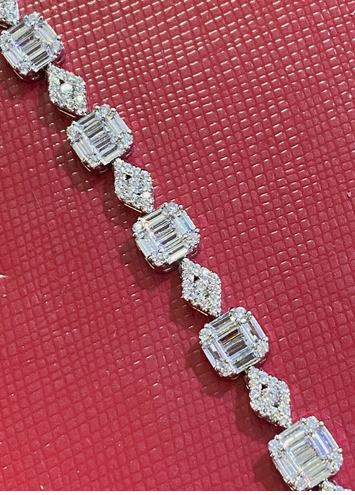 Women's Solid 925 Sterling Silver 7.5 Inch CZ Tennis Bracelet fancy /x5