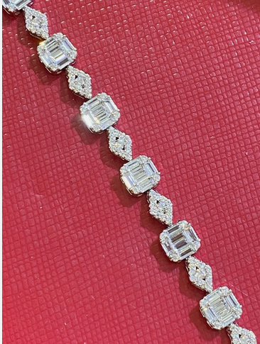 Women's Solid 925 Sterling Silver 7.5 Inch CZ Tennis Bracelet fancy /x5