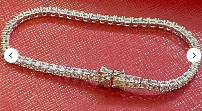 Women's Solid 925 Sterling Silver 7 Inch CZ Tennis Bracelet fancy 2.5 mm