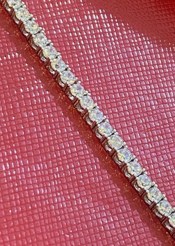 Women's Solid 925 Sterling Silver 7 Inch CZ Tennis Bracelet fancy 2.5 mm
