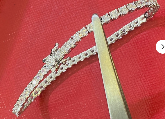 Women's Solid 925 Sterling Silver 7 Inch CZ Tennis Bracelet fancy 2.5 mm