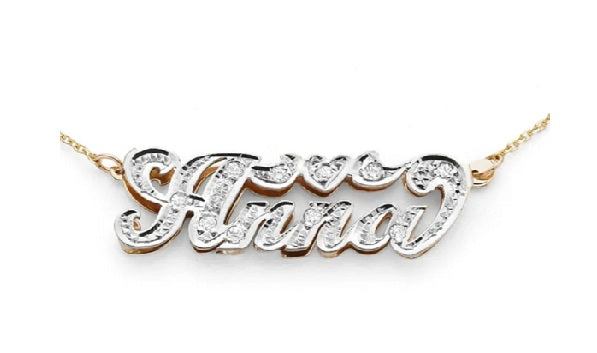 10k 14k gold custom nameplate necklace