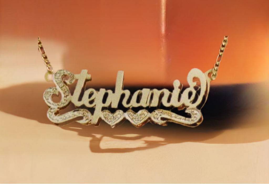 double plated name necklace