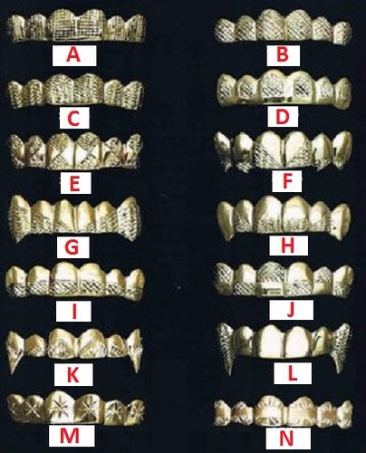 Gold Teeth Caps Grillz mold kit 6 teeth Grills gold plated - white gold -10k - 14k /z10
