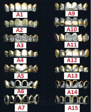 Gold Teeth Caps Grillz mold kit 6 teeth Grills gold plated - white gold -10k - 14k /z12
