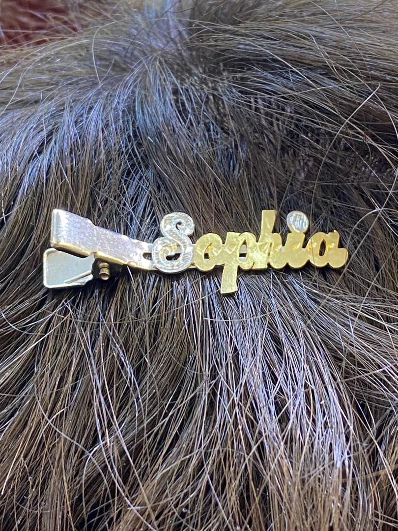 personalized name hair clip