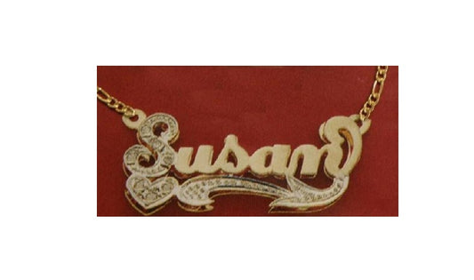 “double plate name necklace gift for couples”