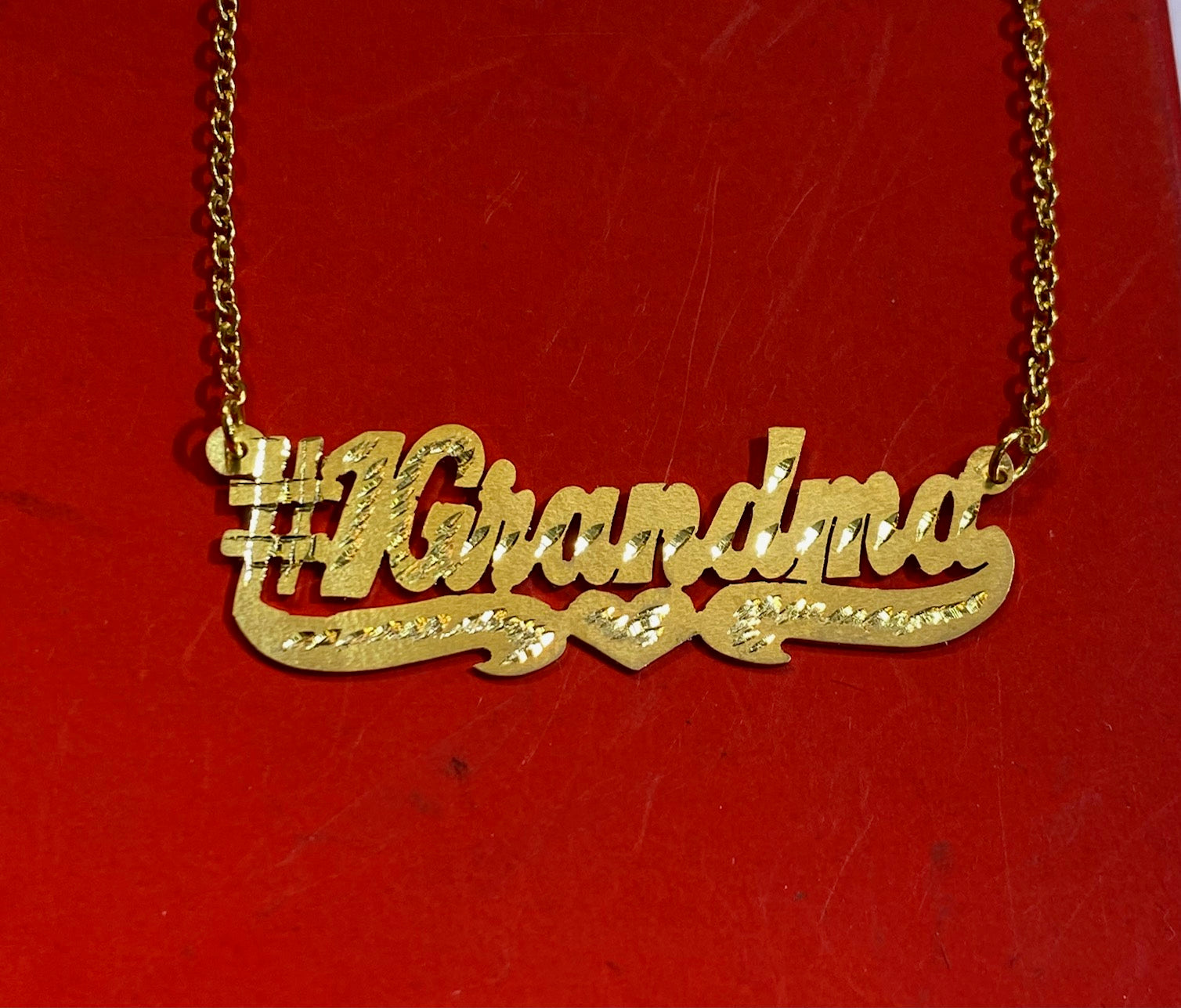 personalized grandma name necklace custom family pendant gold 18 inch chain