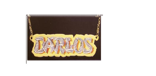 Double Plate Name Necklace chines 