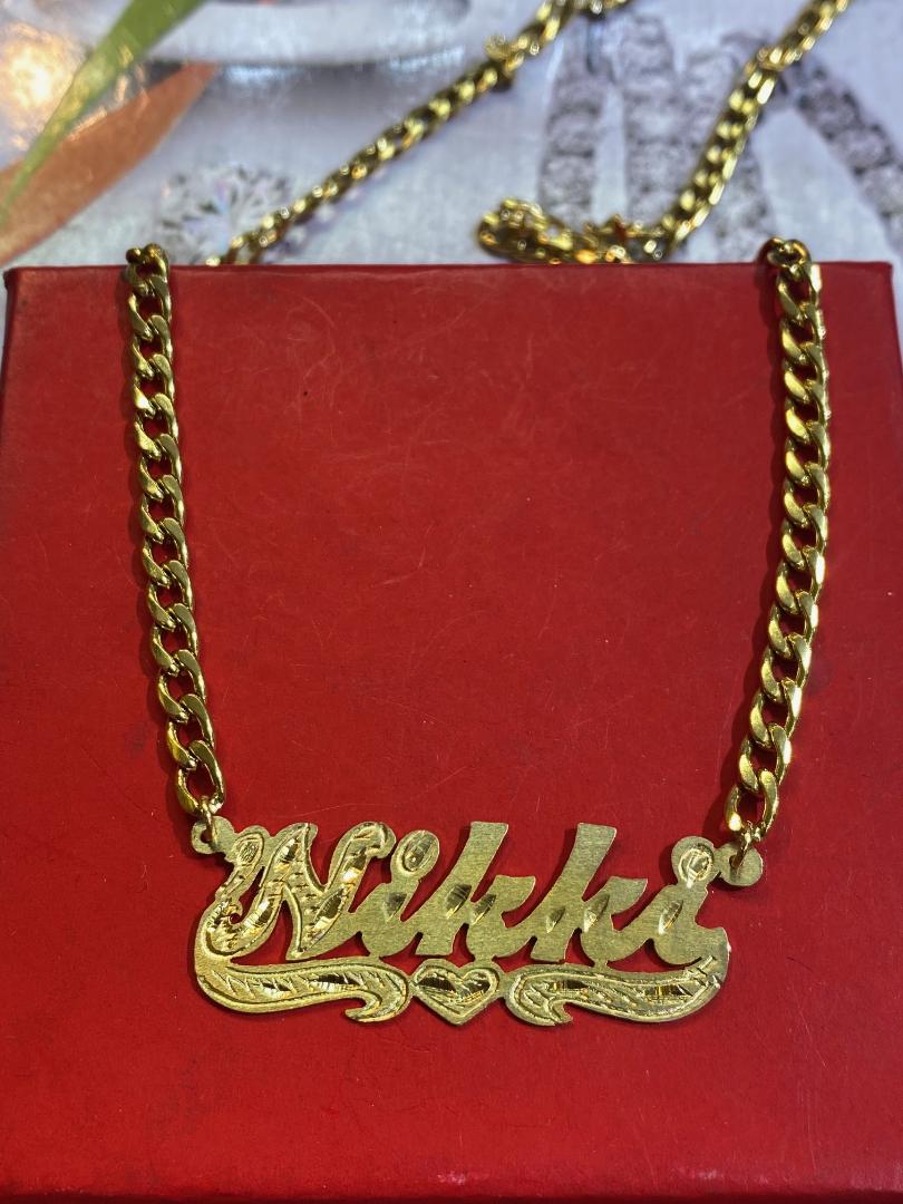 “Personalized stainless steel thick chain custom name necklace for women”