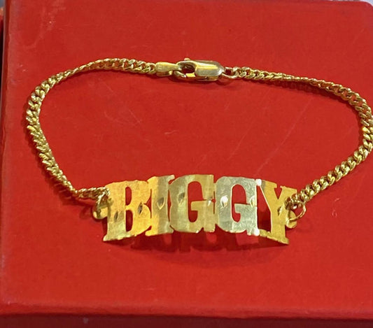 personalized name bracelet gold