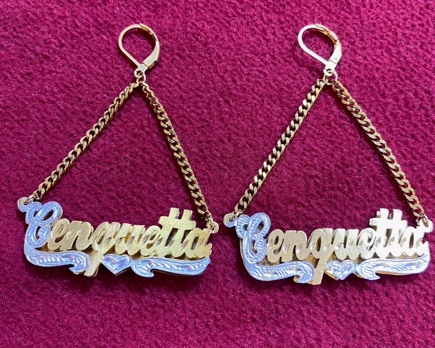 personalized name dangle earrings