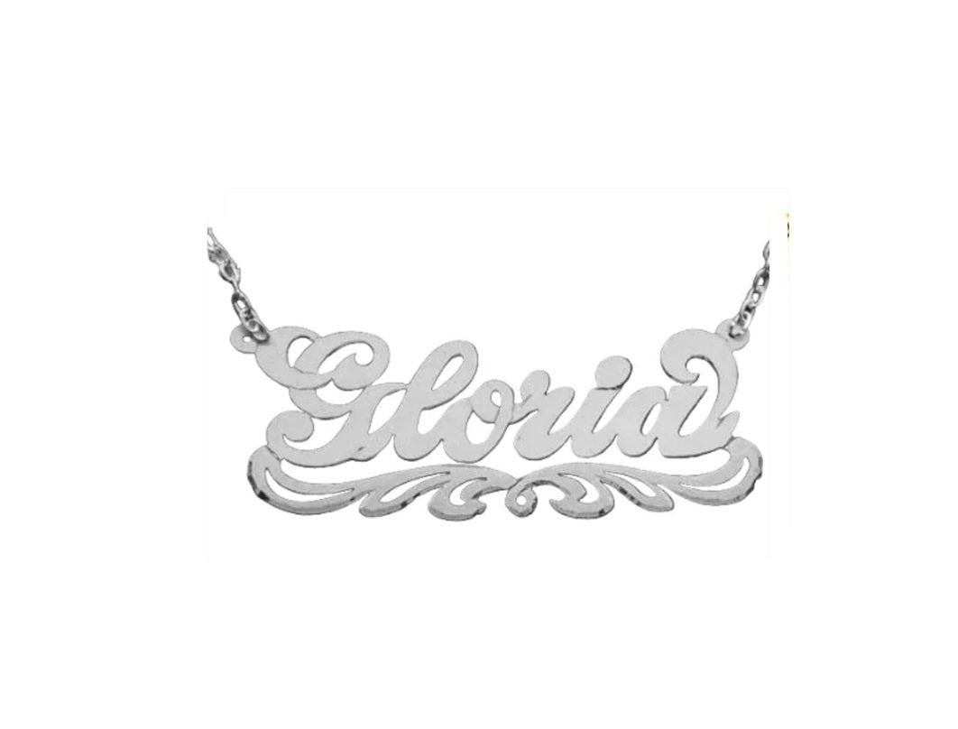 custom silver nameplate necklace