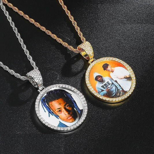 Custom Personalized Photo Picture Pendant Necklace With Chain - white Or Gold steel