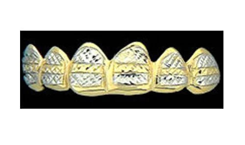Gold Teeth Caps Grillz mold kit 6 teeth Grills gold plated - white gold  -10k - 14k /z1