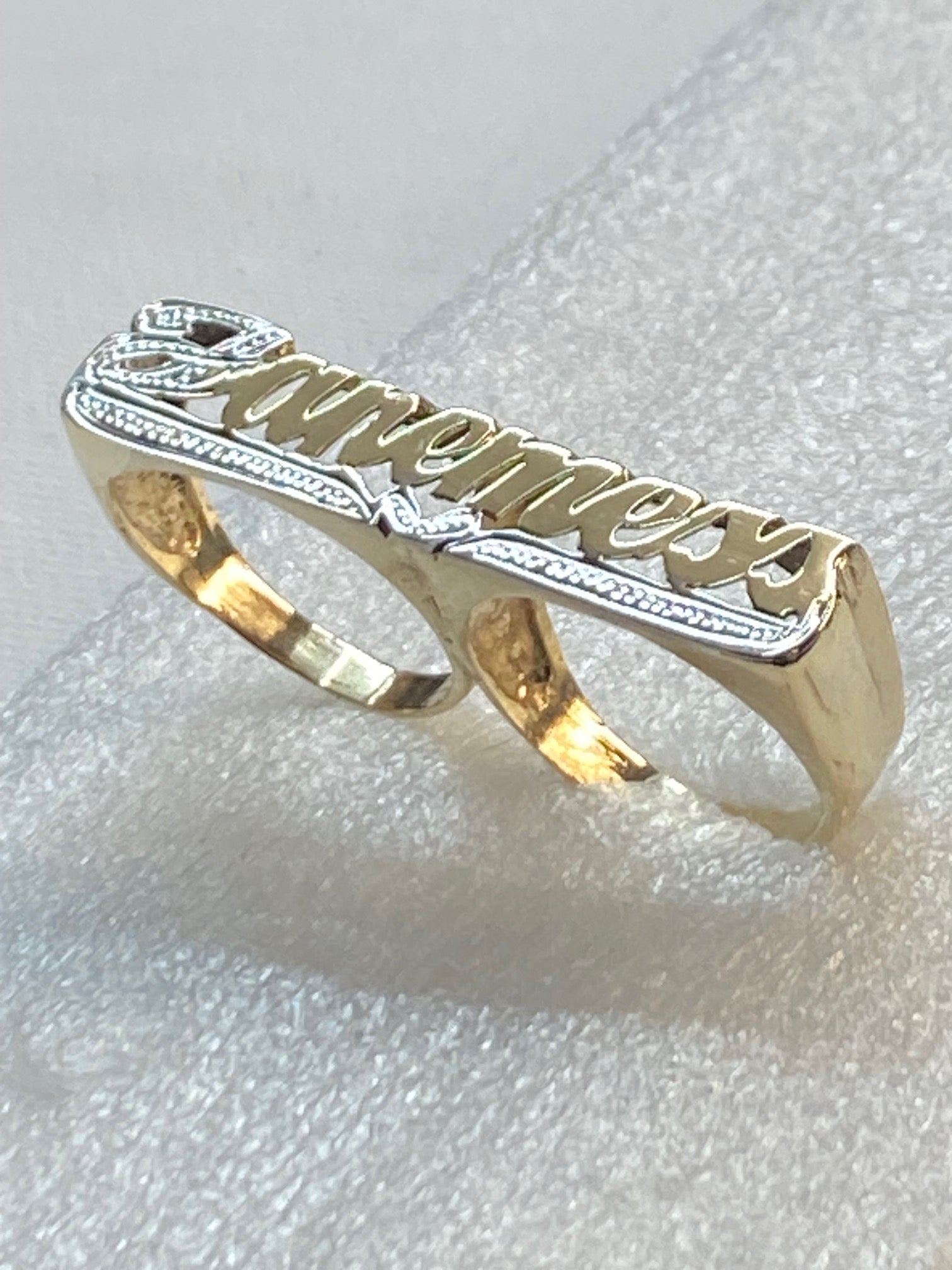 two finger name ring 