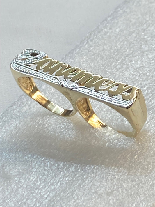 two finger name ring 
