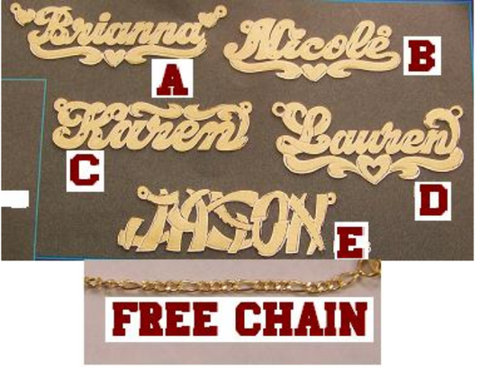 10k gold personalized name necklace and 10k chain style a2